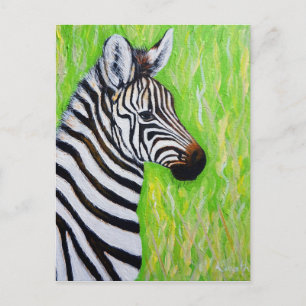 Zebra Painting Postcard