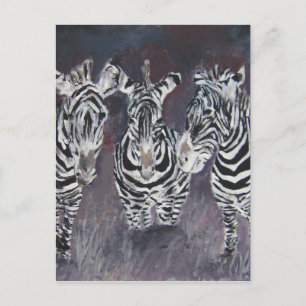 zebra-painting postcard