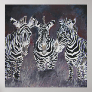 zebra painting poster