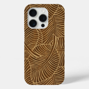 Zebra Palm Hawaiian Tropical Faux Woods iPhone 15 Pro Case
