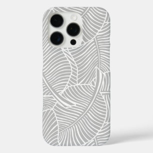 Zebra Palm Hawaiian Tropical Silver Gray iPhone 16 Pro Case