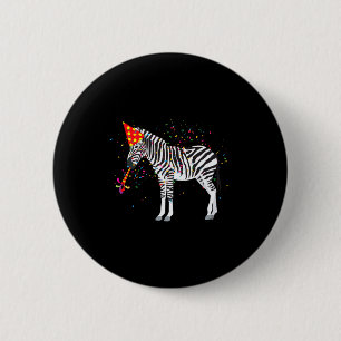 Zebra Partying Animals Having A Party 6 Cm Round Badge