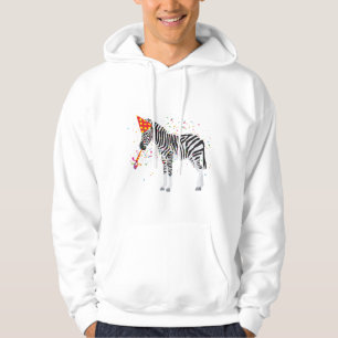 Zebra Partying - Animals Having a Party Hoodie