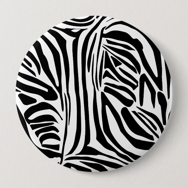Zebra pattern 10 cm round badge (Front)