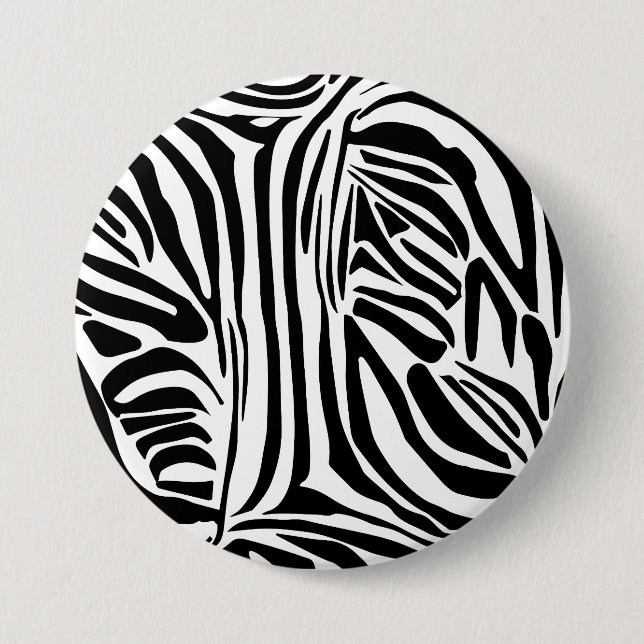 Zebra pattern 7.5 cm round badge (Front)