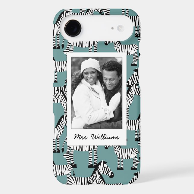Zebra Pattern | Add Your Photo & Name Case-Mate iPhone Case (Back)