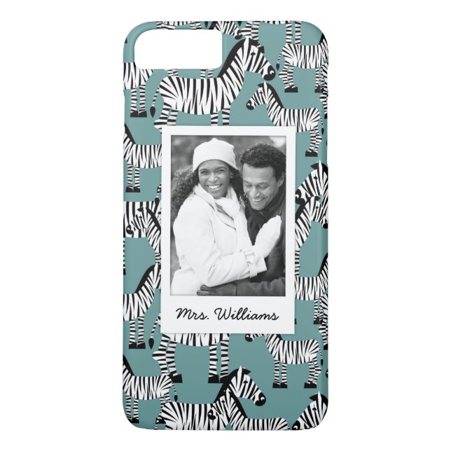 Zebra Pattern | Add Your Photo & Name Case-Mate iPhone Case (Back)