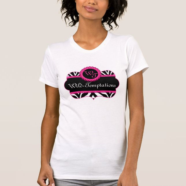 Zebra Pattern and Pink Lace Custom T-Shirt (Front)
