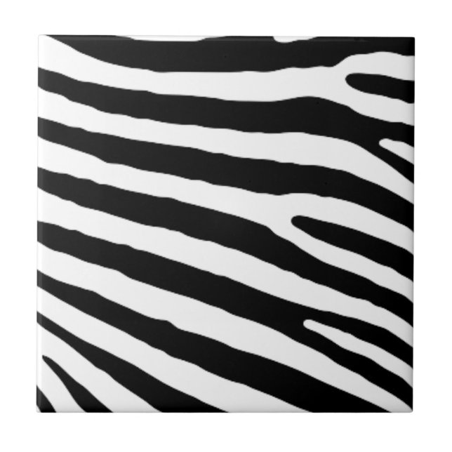 Zebra Pattern Animal Print Tile (Front)