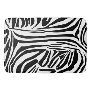 Zebra pattern bath mat