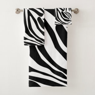Zebra pattern bath towel set