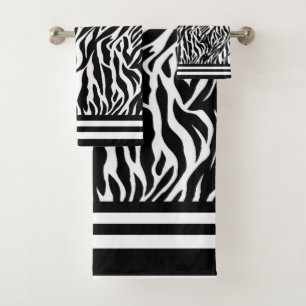 Zebra Pattern Bath Towel Set