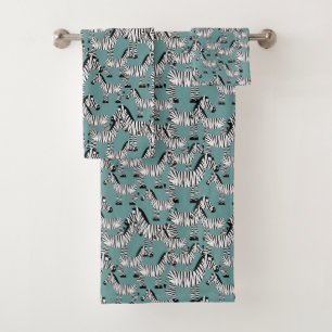 Zebra Pattern Bath Towel Set