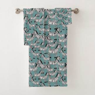 Zebra Pattern Bath Towel Set