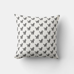 Zebra Pattern - Black on White Cushion