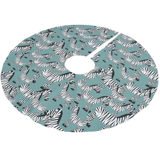 Zebra Pattern Brushed Polyester Tree Skirt (Angled)