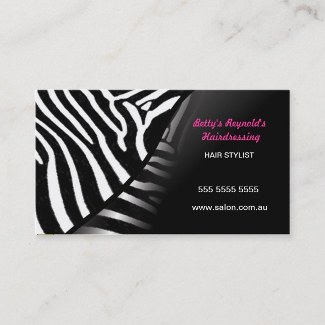 Zebra Pattern Business Card (Front)