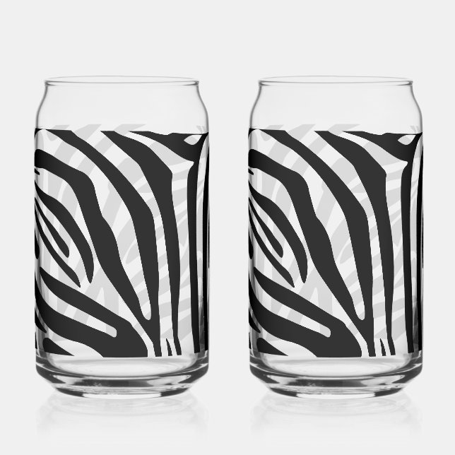 Zebra pattern can glass (Front)