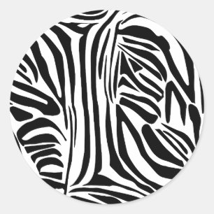 Zebra pattern classic round sticker
