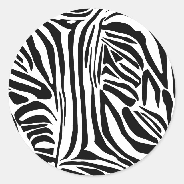Zebra pattern classic round sticker (Front)