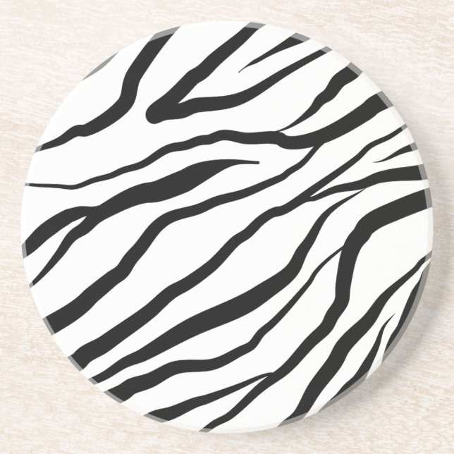zebra pattern design sandstone coaster (Front)