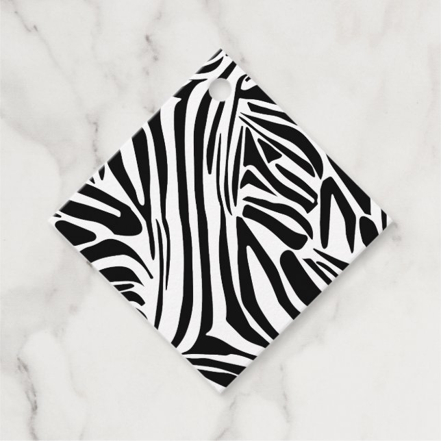 Zebra pattern favour tags (Front)