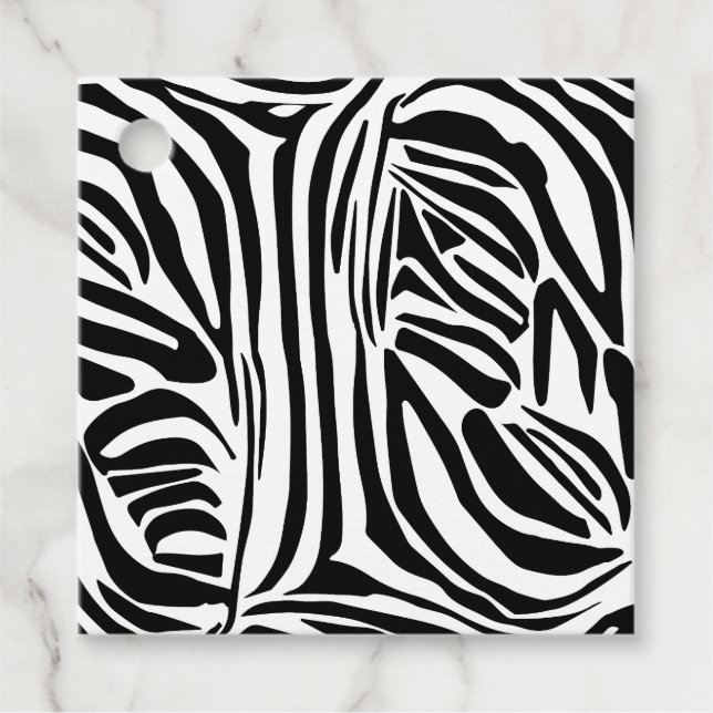 Zebra pattern favour tags (Front)