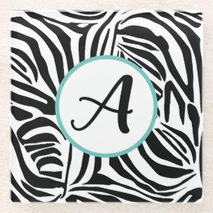Zebra Pattern Glass Coaster