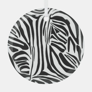 Zebra pattern glass tree decoration