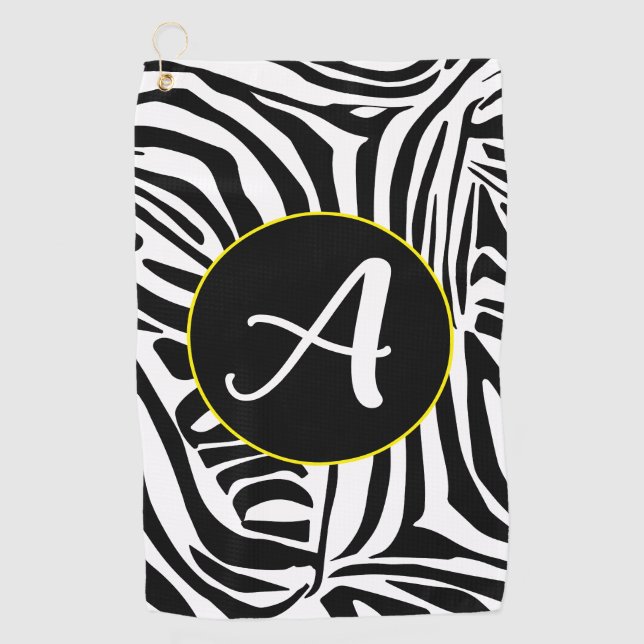 Zebra Pattern Golf Towel (Front)