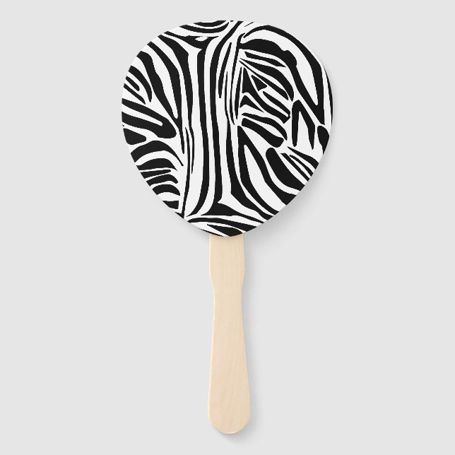 Zebra pattern hand fan (Front)