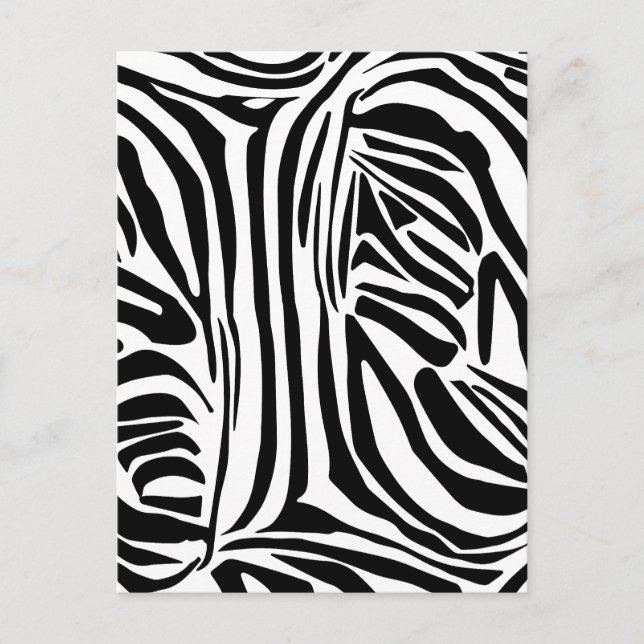 Zebra pattern holiday postcard (Front)