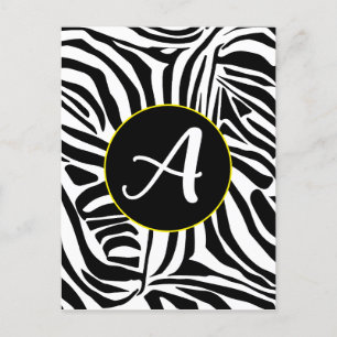Zebra Pattern Holiday Postcard