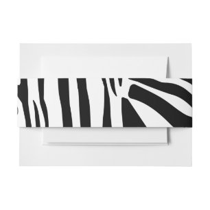 Zebra pattern invitation belly band