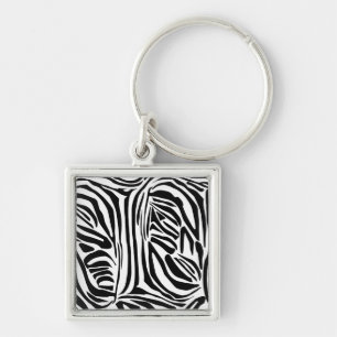 Zebra pattern key ring