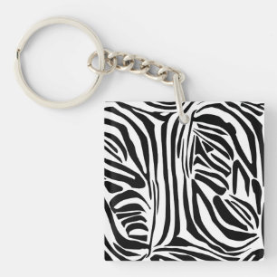 Zebra pattern key ring