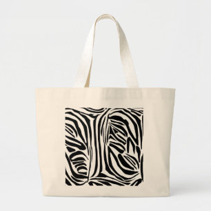 Zebra pattern large tote bag