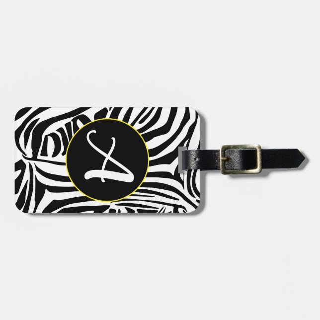 Zebra Pattern Luggage Tag (Front Horizontal)
