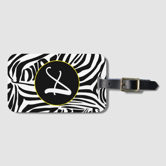 Zebra Pattern Luggage Tag (Front Horizontal)