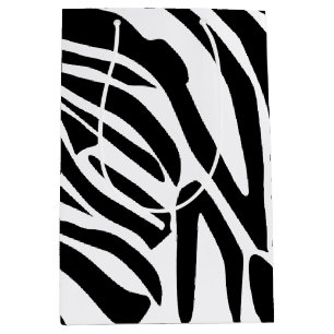 Zebra pattern medium gift bag