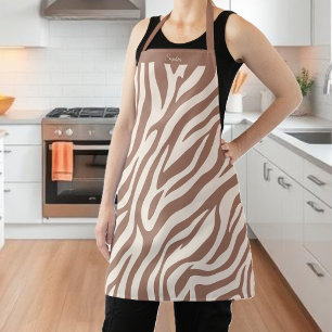 Zebra Pattern-Mocha Mousse Apron