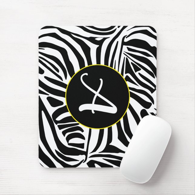 Zebra Pattern Mouse Pad (With Mouse)