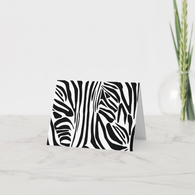 Zebra pattern note card (Front)