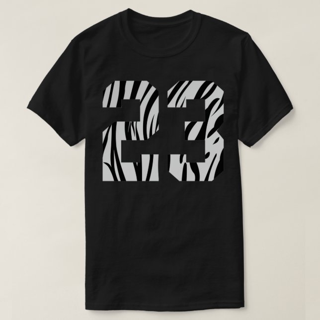 Zebra Pattern Number T-Shirt (Design Front)