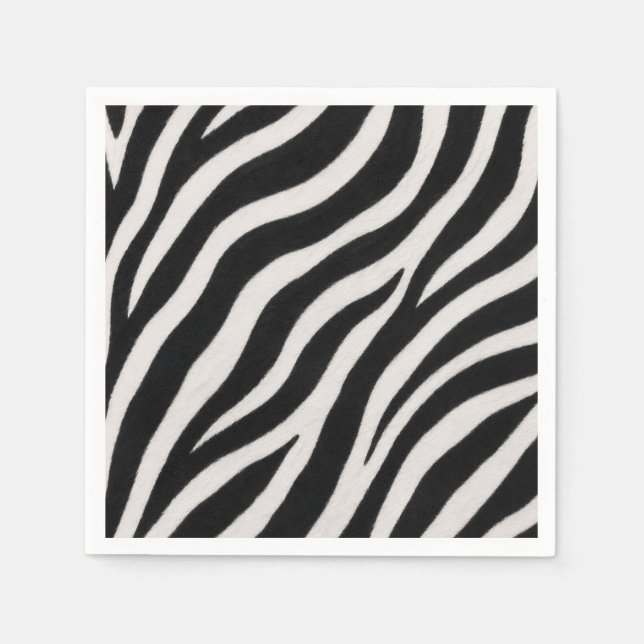 Zebra Pattern Paper Napkins Stylish Party Decor (Front)