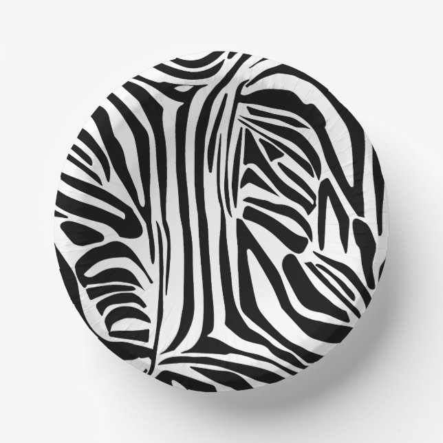 Zebra pattern paper plate (Front)