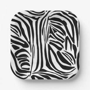 Zebra pattern paper plate