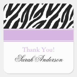 Zebra Pattern Personalised Square Sticker