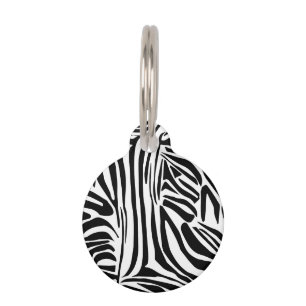 Zebra pattern pet tag