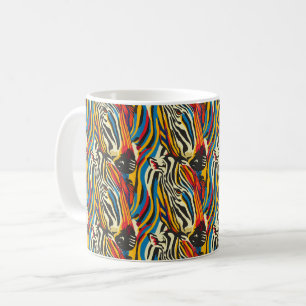 Zebra Pattern Rainbow Stripes Coffee Mug